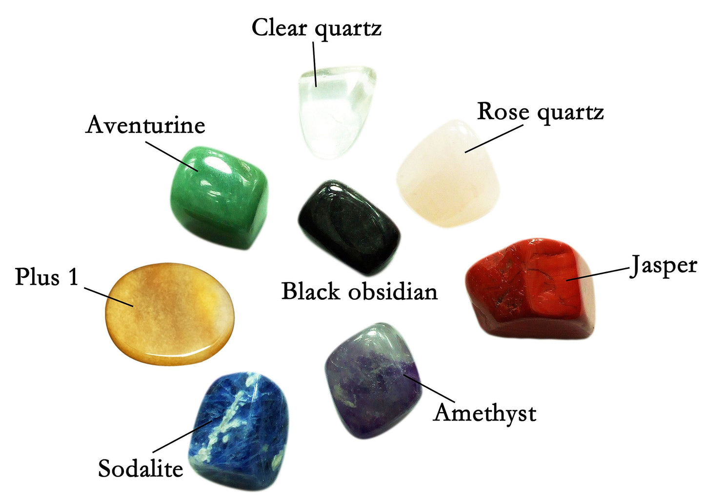 7 Chakra Stones in Oranic Shape & 1 Worry Stone in Oval Shape, Tumbled Chakra Healing Crystal & Polished Rocks for Meditation, Reiki, Chakra Balancing, Protection, and Crystal Décor
