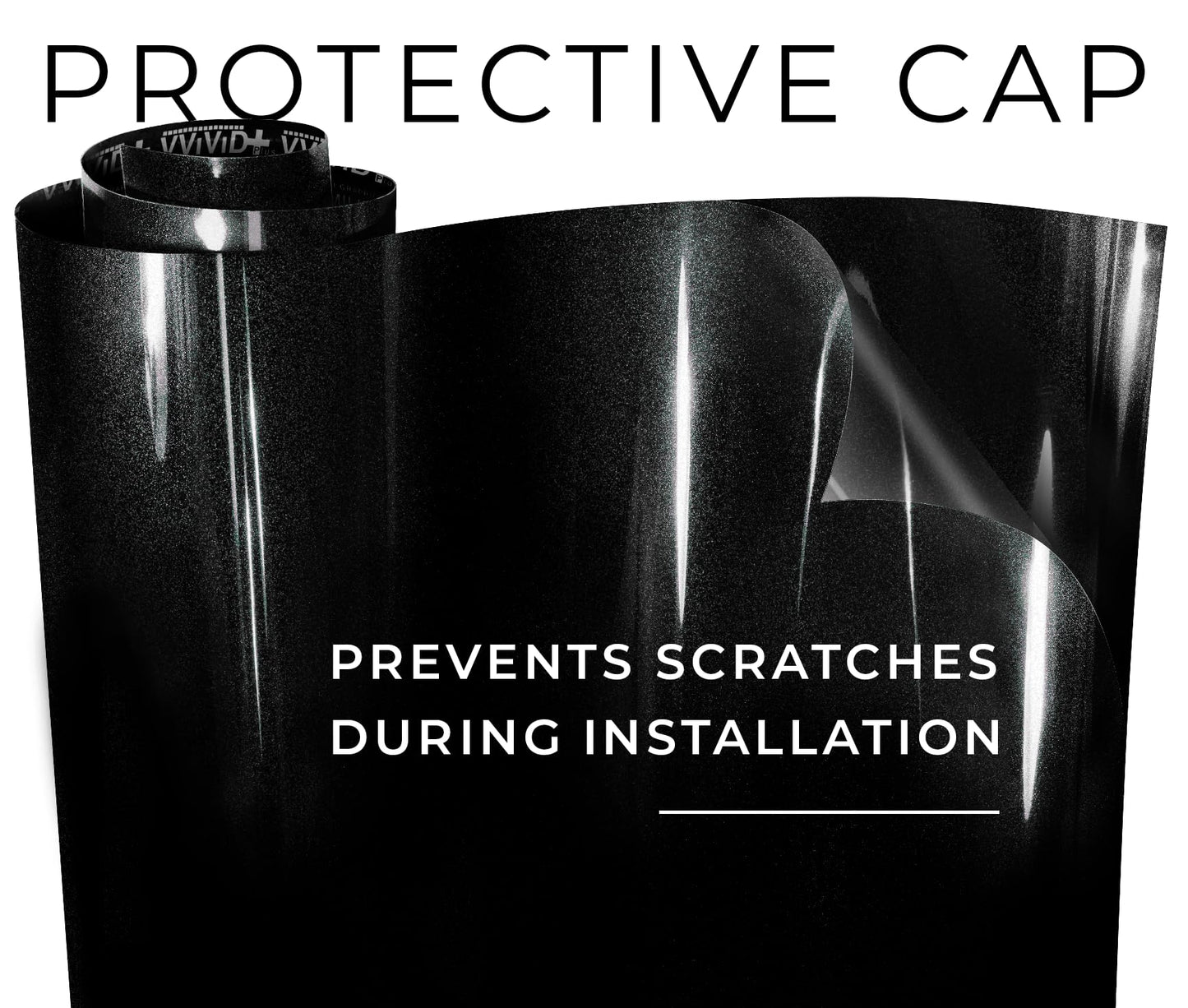 VViViD+ Ultra Gloss Black Metallic Diamond Crystal Vinyl Car Wrap (25ft x 59")