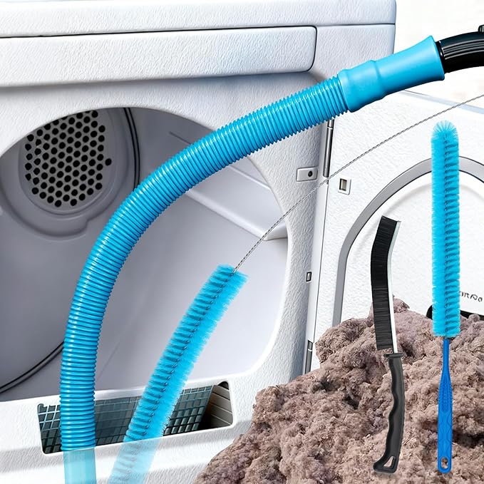 Dryer Vent Cleaner Kit â Flexible Brush & Universal Vacuum Attachment for Lint Removal, Dryer Duct and Vent Cleaning Tool for Dryer, Washer, Car Vents & Air Ducts