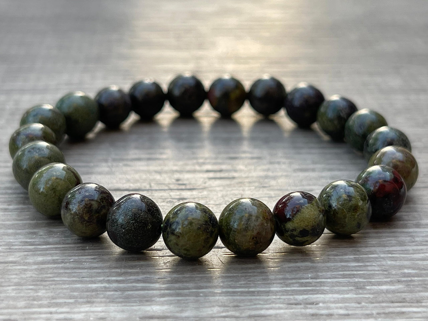 GAF TREASURES Dragons Blood Jasper Crystal Bead Bracelet 8mm, Genuine Dragons Blood Jasper Stretch Gemstone Bracelet, Healing Crystal Bracelet, Gift for Men & Women (1)