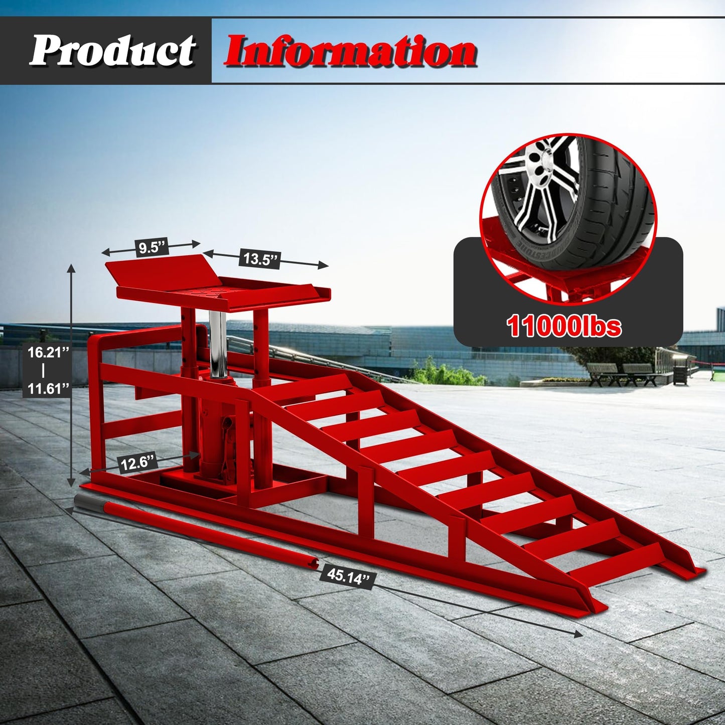 2 Pack Auto Car Truck Service Ramps, 3 Ton Low Profile Hydraulic Car Ramps, Car Lift Service Ramps