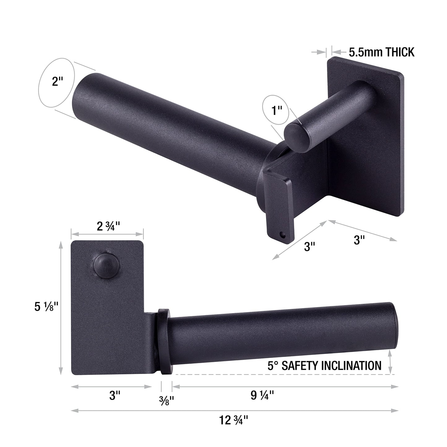 AmStaff Fitness Olympic Weight Plate Holder for Power & Squat Racks – Fits 2x2, 2.33x2.33, 3x3 Inch Tubes, 1" Hole – Storage Horns for Weight Plates on Power Rack – Pair (3"" x 3"")"