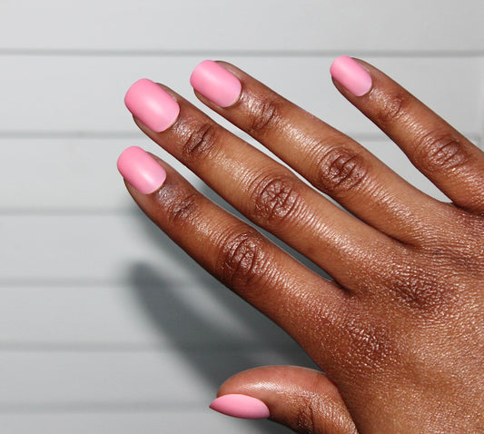 The Beauty Palace Blush Pink Press On Nails – Short Square Oval Shape, Almost Round, Glossy Finish, 24 Nail Pieces Set