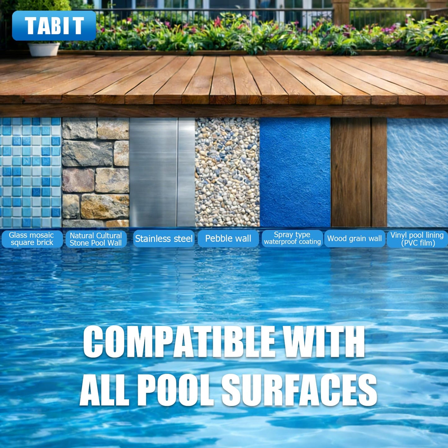 TABIT 50 lbs Chlorine Tablets 3 Inch for Swimming Pools – Slow Dissolving & Long Lasting – 99% Available Chlorine Tri-Chlor – Kills Bacteria & Stops Algae – 2 x 25 lb Buckets