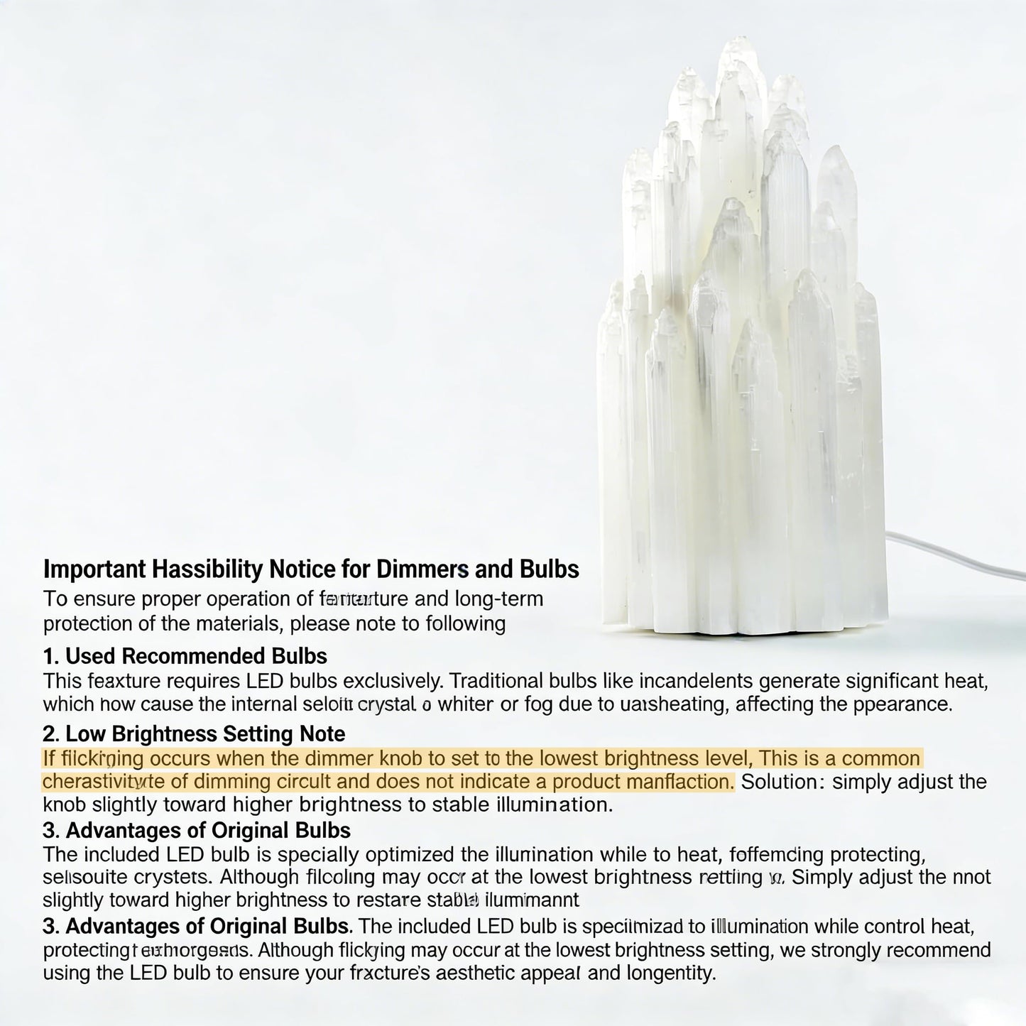 Handcrafted Selenite Lamp Carved, Selenite Tower,Unique Bedside Lamp Night Light, Happy Light,Salt Lamp,Dimmable Unique Table Lamps for Bedroom,White