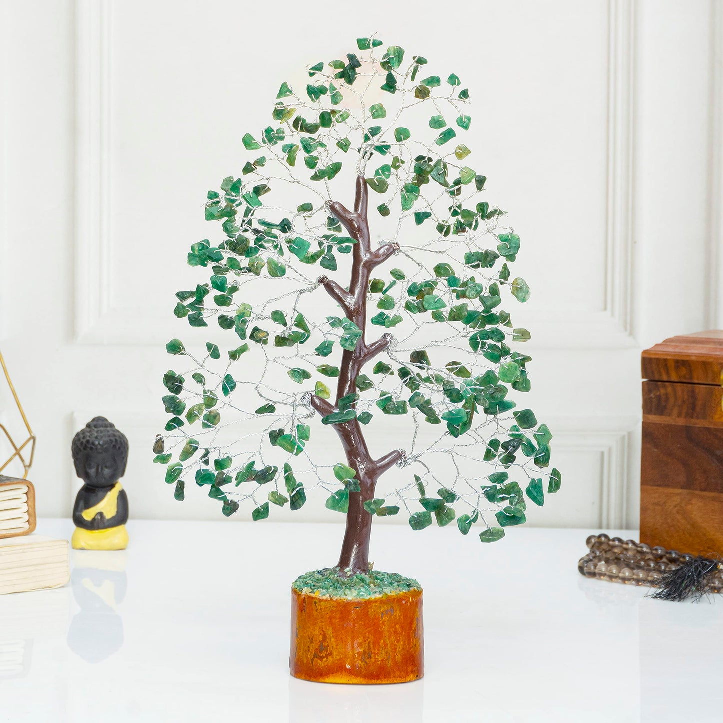 Crocon® Green Aventurine Tree Gemstone Crystal Tree of Life Healing Chakra Money Healing Stone for Heart Chakra Feng Shui Good Luck Home & Room Decor Spiritual Gift of Women & Birthday Gifts
