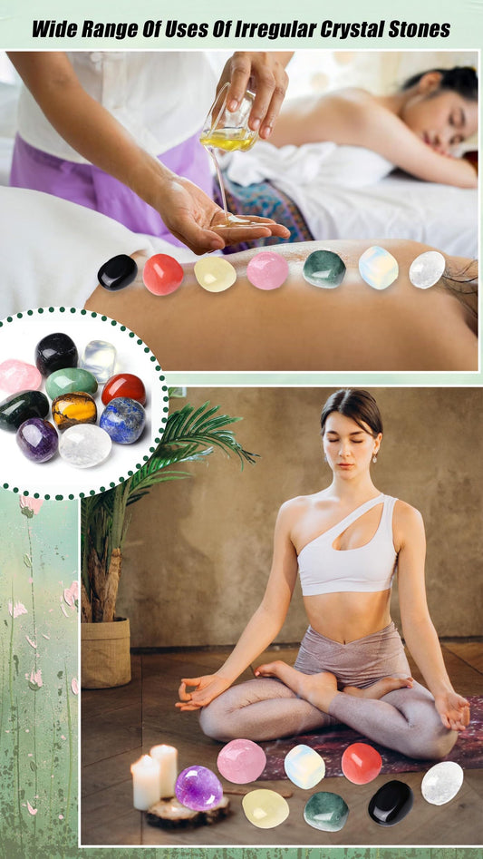 DUQGUHO 15 Pcs Natural Crystals Bulk Tumbled Stones Polished Irregular Quartz Crystal Set Chakra Colored Rocks Gemstones Vase Filler Landscape Bottom Decoration Energy Reiki Beginners Decoration