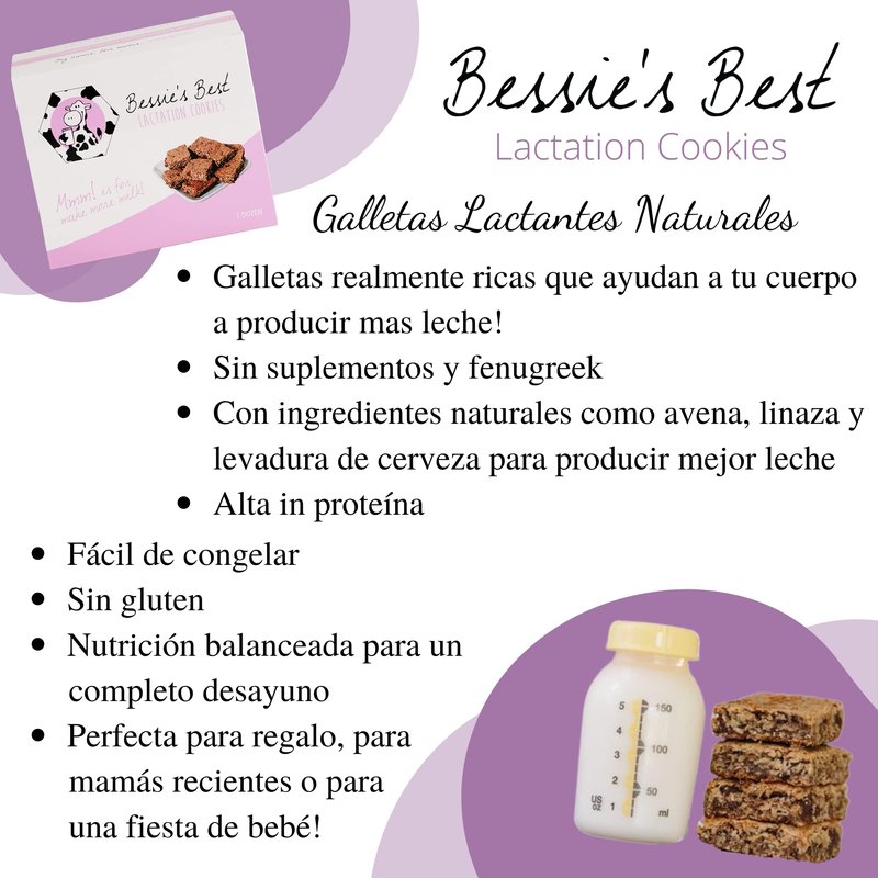 Bessie’s Best Lactation Cookies | Lactation Support | Oatmeal Peanut Butter Chocolate Chip | Increase Milk Supply | Breastmilk Boosting Cookies | Breastfeeding Snacks | 1 Dozen