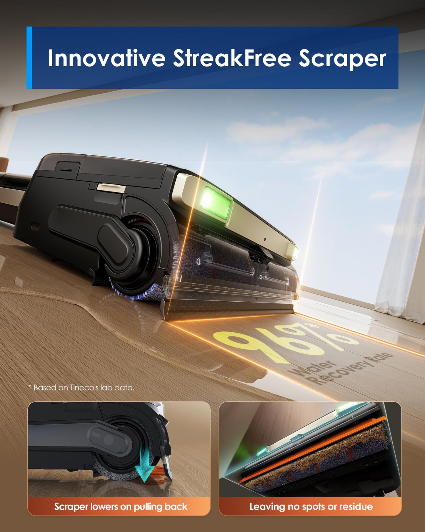 Tineco Floor ONE S9 Master Wet Dry Vacuum Cleaner, ThermoBlast Tech & Hot Water Vacuum Mop, 23kPa Suction, 65 Min Runtime, 185°F Flashdry, 3.9inch Ultra-Slim Stretch Mop