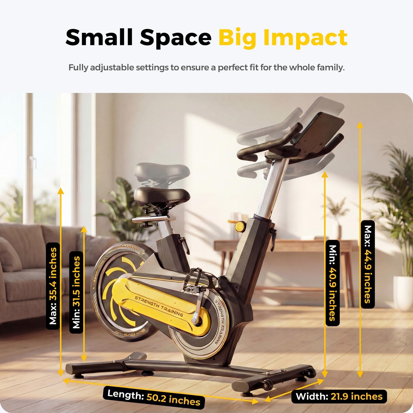 ZAZARI Semi-Commercial Exercise Bike 350 lbs Capacity, Magnetic Stationary Bikes for Home Gym with Multi-Grip Handlebar, Comfortable Seat, Silent Belt Drive, Rear Flywheel & Tablet Holder