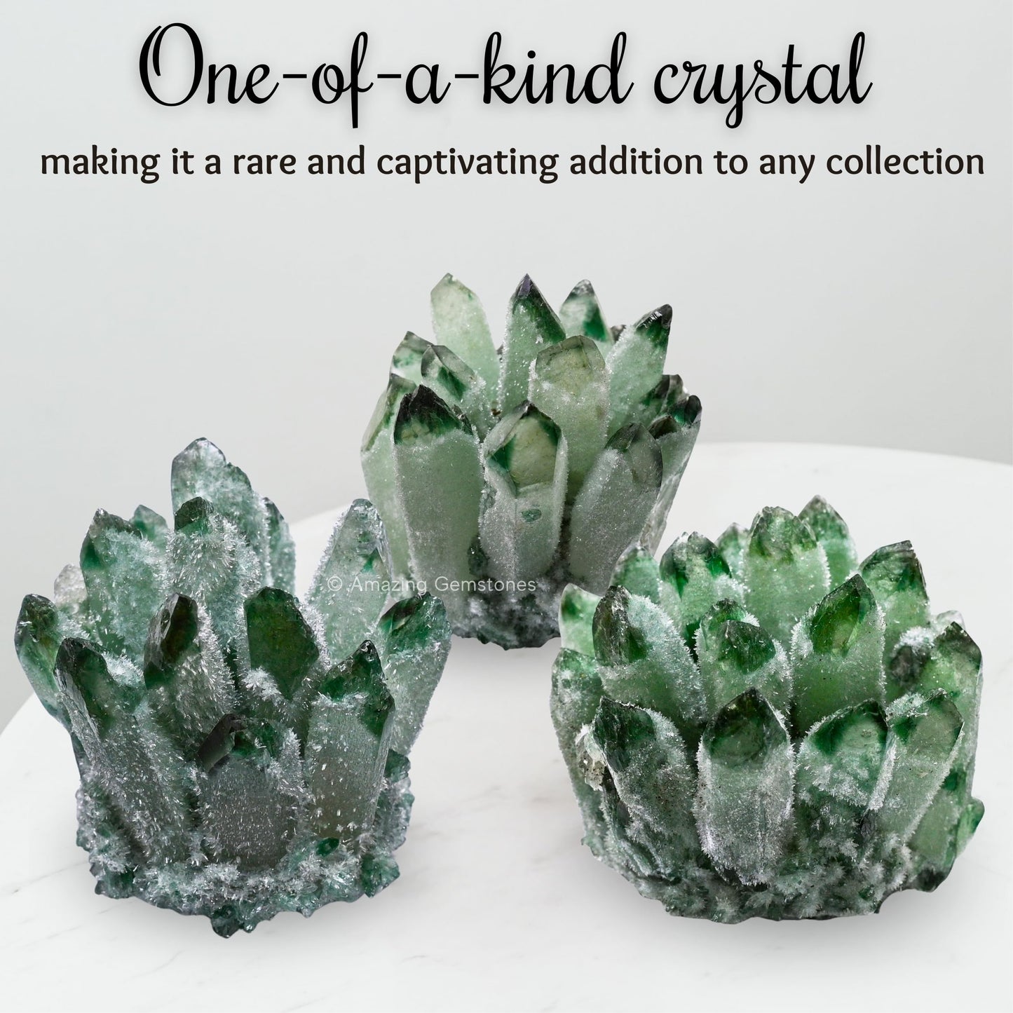 Amazing Gemstone Large Green Quartz Crystal Cluster Points for Meditation, Home Decor and Gift - Natural Quartz Crystals and Healing Stones for Enhance Energy with Large Crystals Points