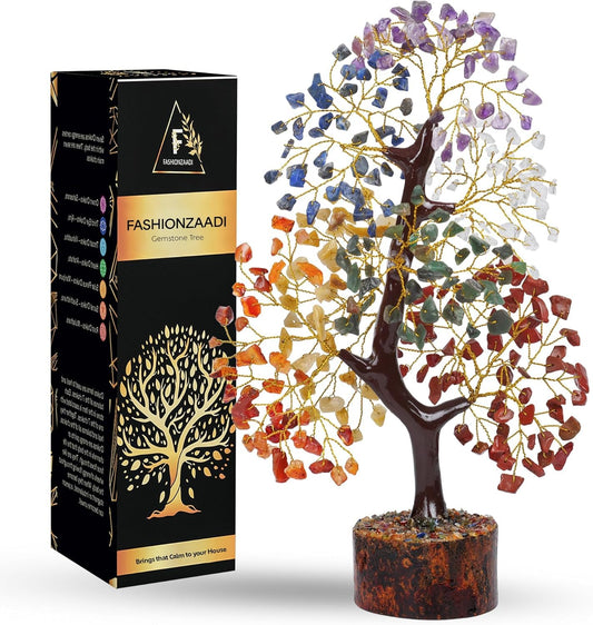 FASHIONZAADI 7 Chakra Tree of Life, Crystals and Healing Stones, Birthday Gifts for Women - Crystal Tree for Positive Energy, Home Office Decor, Spiritual Gifts for Women