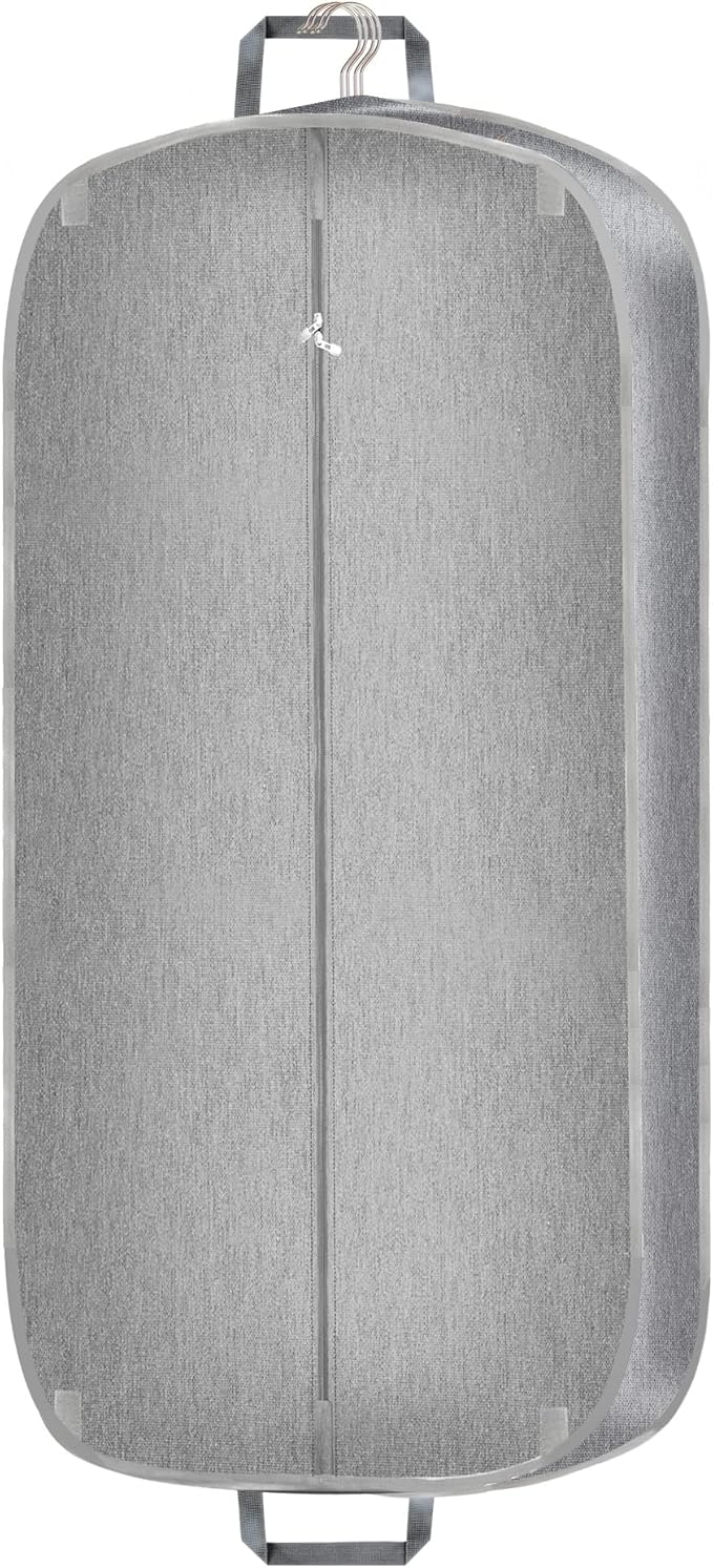 Limoomil Heavy Duty Waterproof Garment Bag for Travel, Tear Resistance Suit Bag for Men Travel for Suits, Tuxedos, Coats, Uniform. Grey, 42 inchâ¦
