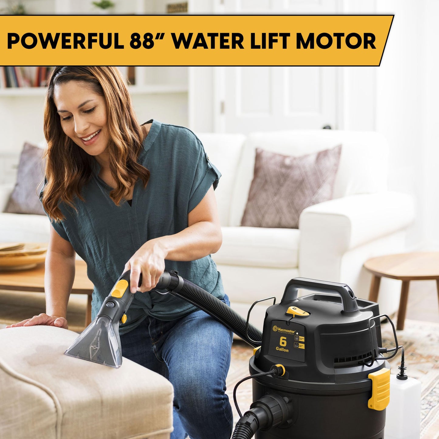Vacmaster VK609PFR 0201 6 Gallon 5.5 Peak HP 3-in-1 Wet/Dry/Upholstery Shampoo Vacuum Cleaner