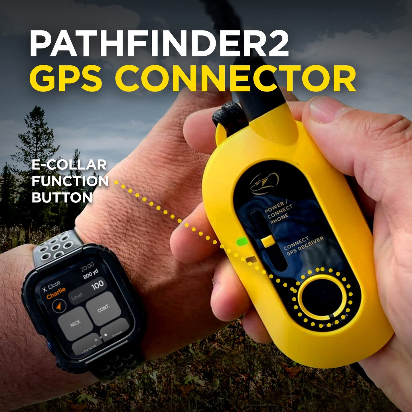 Dogtra Pathfinder 2 GPS Tracker e Collar + Titanium Enhanced Contact | 9 Mile, LED Light, No Monthly Fees, Waterproof, Smartwatch Control, Satellite Tracking, Multiple Dogs, Smartphone Required