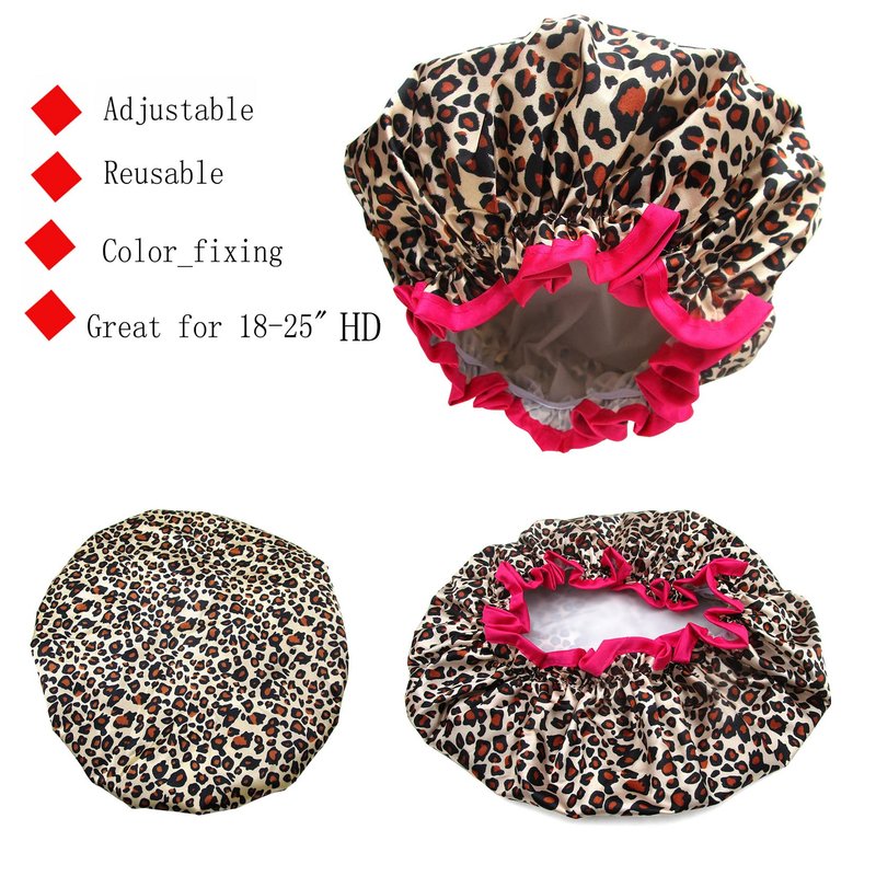 ZKLLGHE Shower Cap for Women,1 Pcs Shower Hat Waterproof-Double Layer-Reusable Elastic Bath Caps for Girls Spa Home Use,Hotel and Hair Salon …