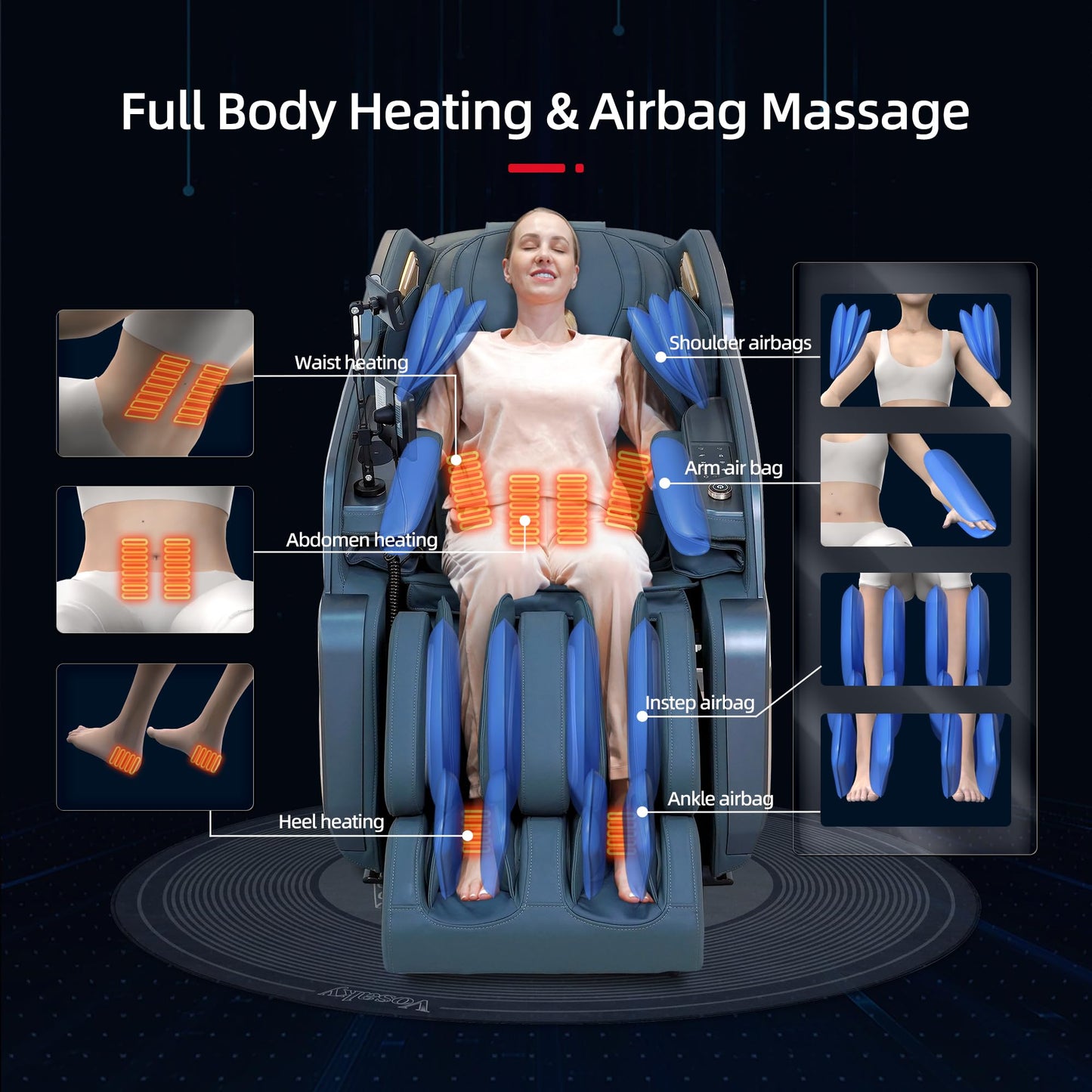 4D Massage Chair Full Body Zero Gravity SL-Track Real Relax Massage Chair Recliner-Shiatsu,Heat,Calf-Extension,20-Massage Technique,Thai Yoga Stretch,Foot Roller,AI Voice,Touch Screen,Wireless Charge