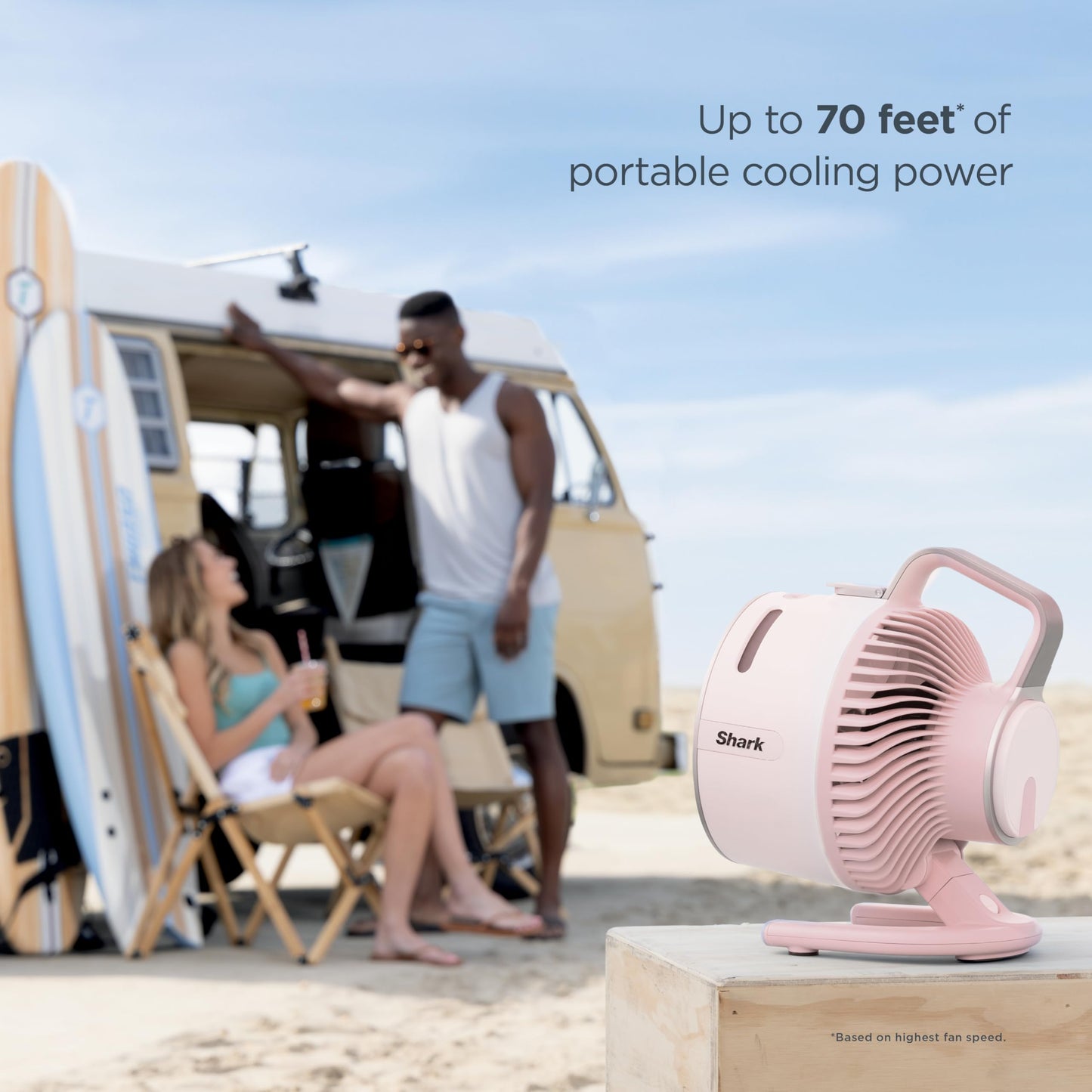 Shark FlexBreeze HydroGo Fan—Ultra-powerful portable fan with indoor + outdoor mist. Corded & cordless, 5 speeds, evaporative misting, Glacier. FA052BL