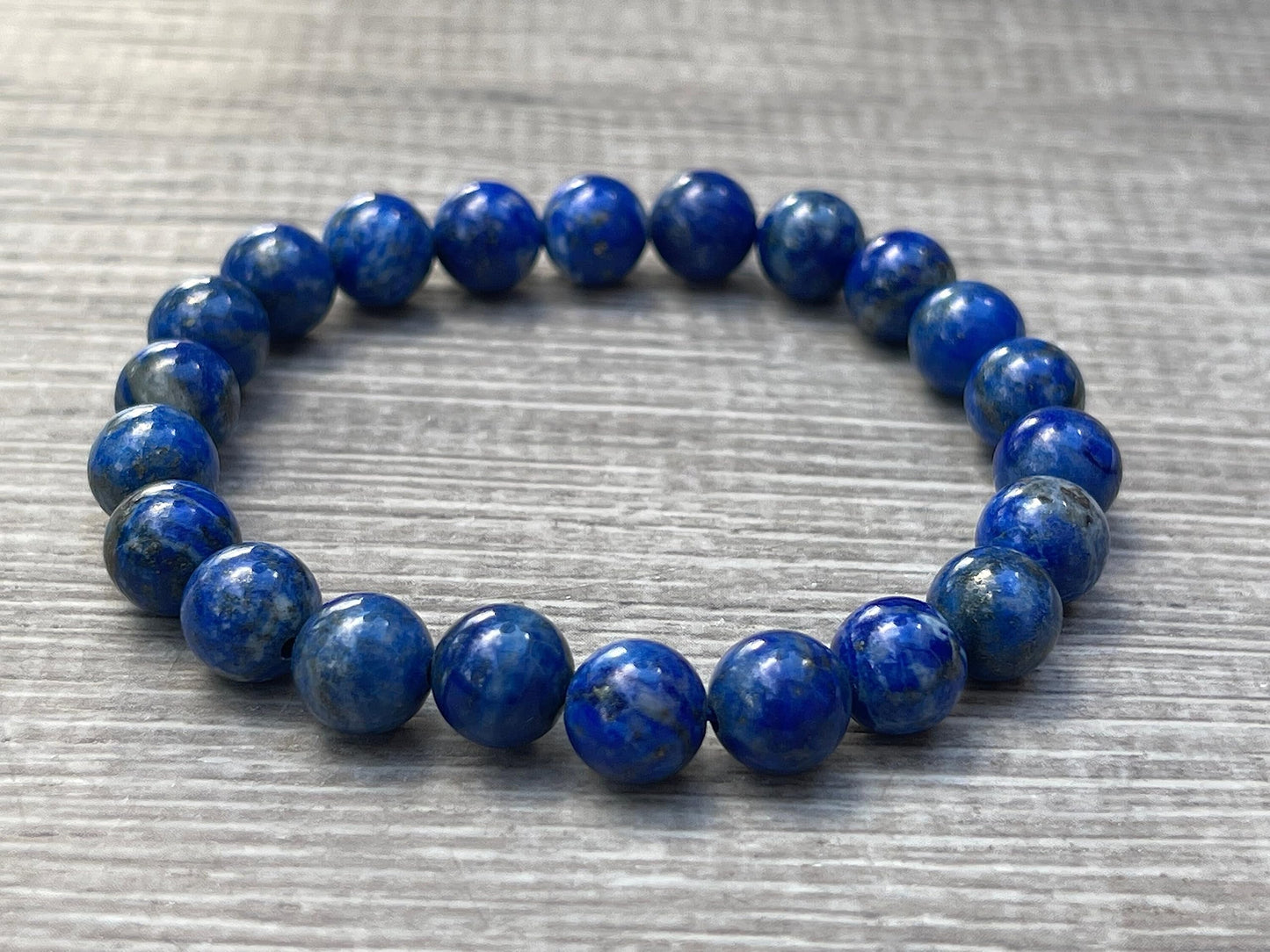 GAF TREASURES Lapis Lazuli Crystal Bead Bracelet 8mm, Genuine Lapis Lazuli Stretch Gemstone Bracelet, Healing Crystal Bracelet, Gift for Men & Women (1)