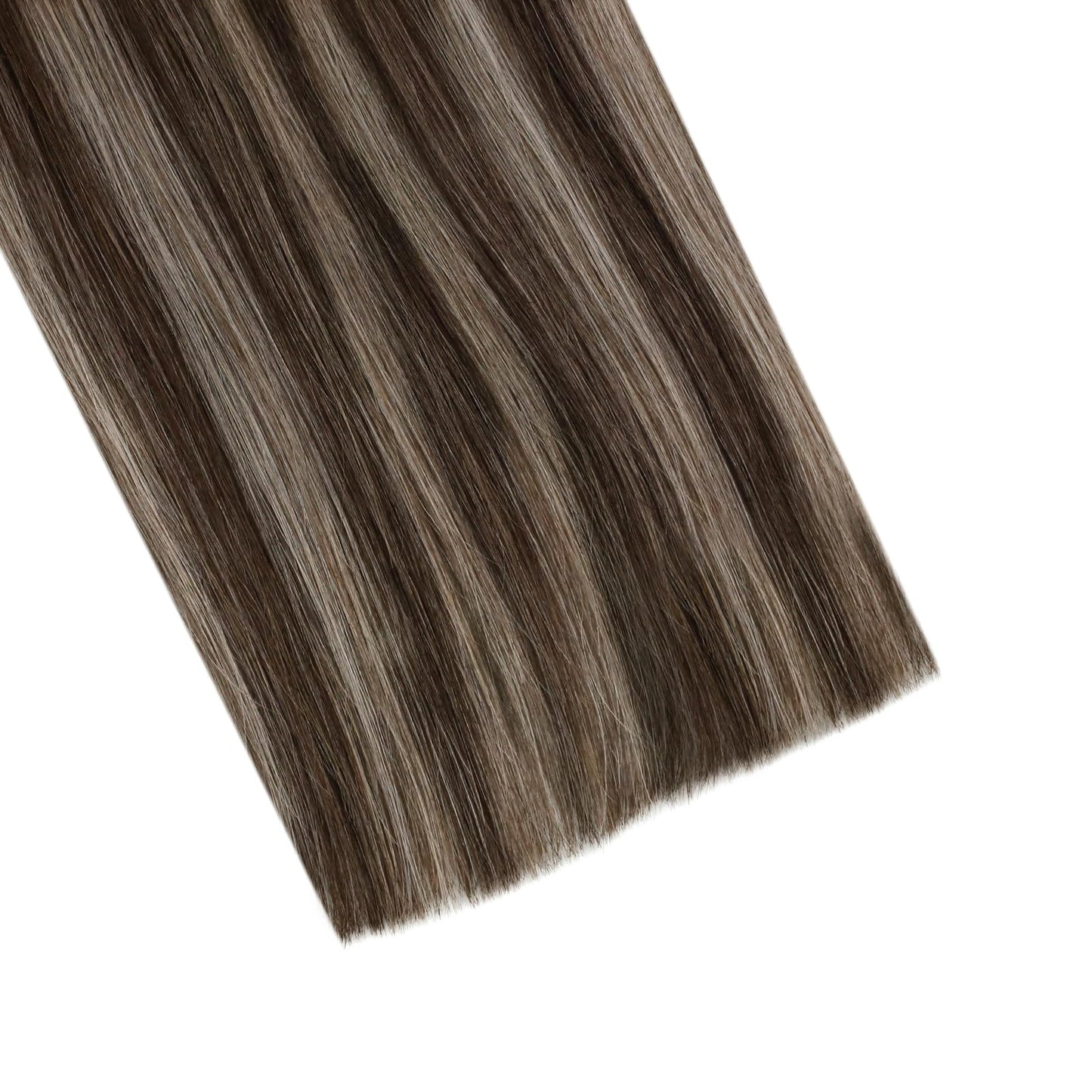 Ugeat 18 Inch Tape in Hair Extensions Human Hair Balayage Invisible Tape in Human Hair Extensions Ombre Dark Brown with Ash Blonde Hair Extension Tapes ins Easy to Use for Women 20Pcs 50G