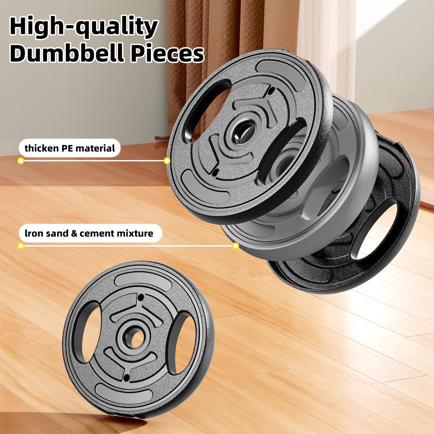 HUAYA Adjustable Dumbbell Set, 10-90lbs Free Weights with Connector – 4 in 1 Dumbbells, Barbell, Kettlebell & Push Up Stand, Adjustable Weights Set for Home Gym Fitness Equipment for Men & Women (Orange 90lbs (45lbs*2))