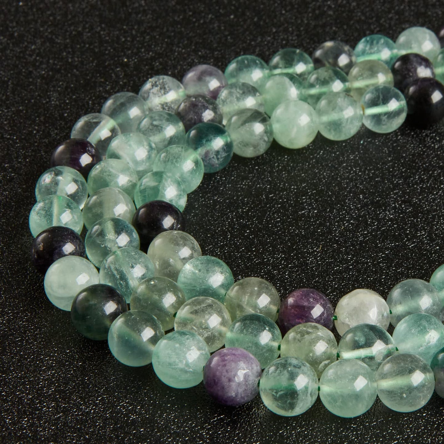 35pcs 10mm Fluorite Beads Natural Gemstone Beads Round Loose Beads for Jewelry Making