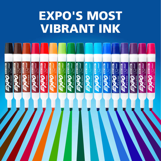 EXPO Dry Erase Markers, Low Odor Ink, Assorted Fashion Colors, Chisel Tip, 40 Count - Whiteboard, Essential Supplies for Office, School, Classroom, Teachers
