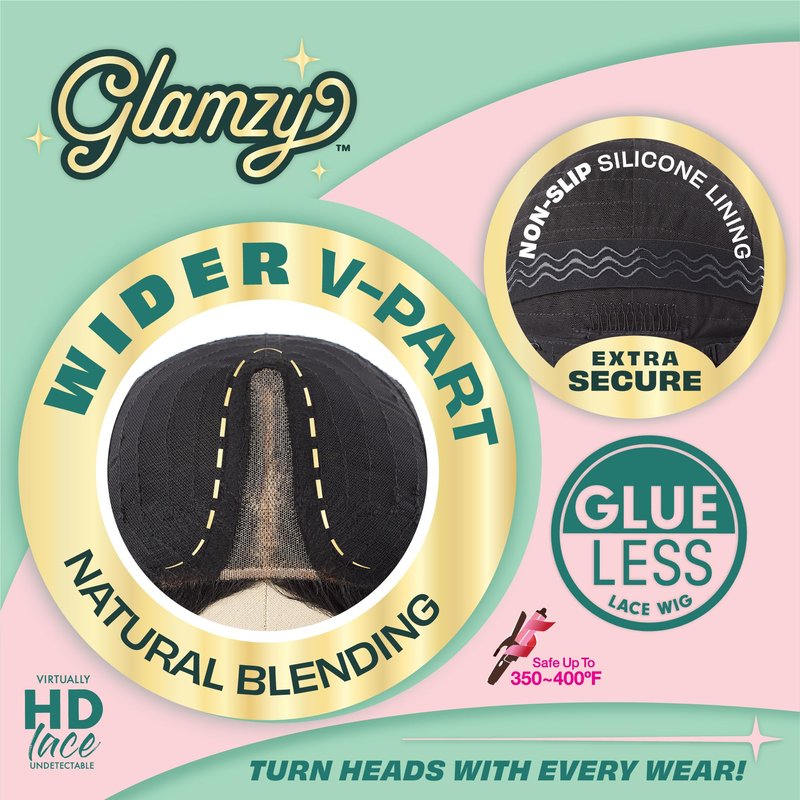 Sensationnel Glamzy Lace Part Wigs - Zaria Glueless Hand Tied Wider Parting Synthetic Hair (2 DARKBROWN)