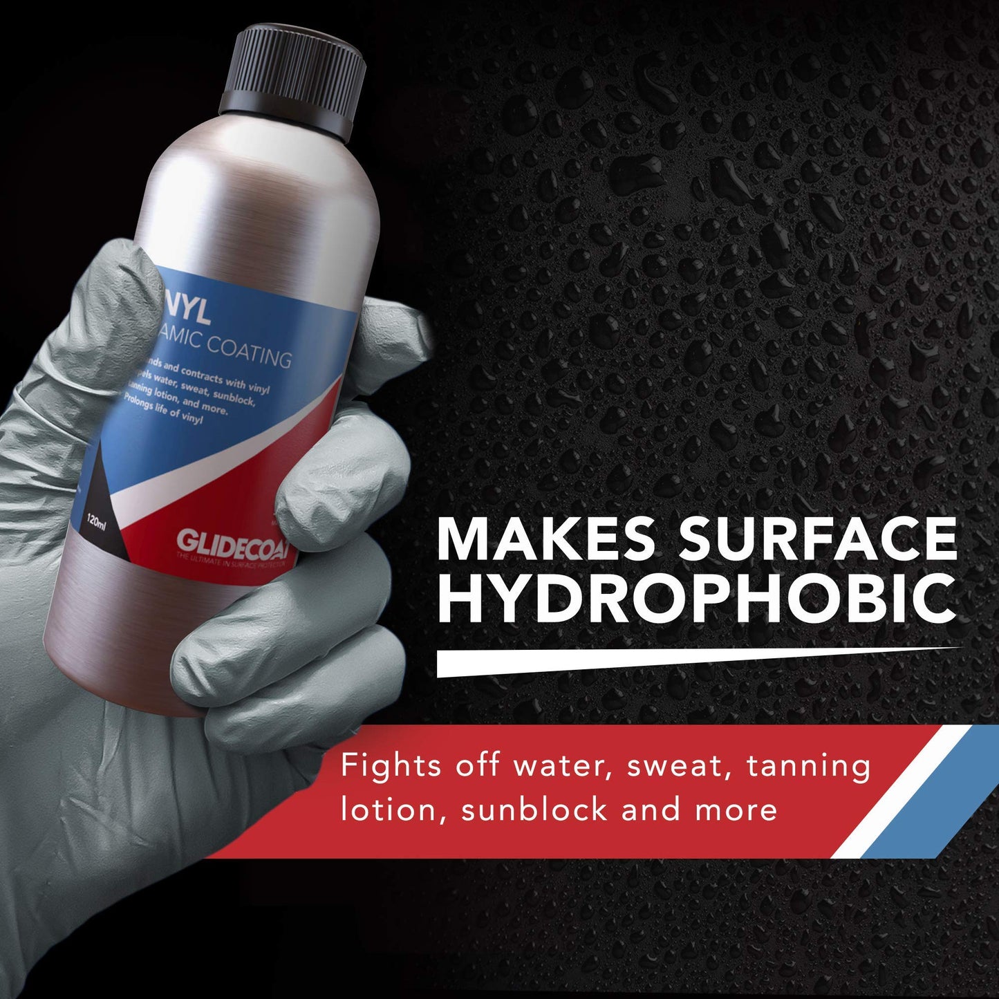 Glidecoat Vinyl Ceramic Coating, Nano Ceramic Coating, Marine Vinyl and Car Vinyl Protectant, 120ml