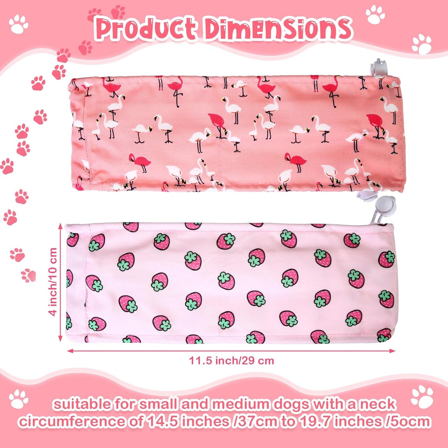 2 Pcs Dog Cooling Bandana Collar Cooling Pet Scarf with 10 Recyclable Ice Packs Adjustable Dog Neck Wrap for Summer Hot Weather Medium Dogs and Cats