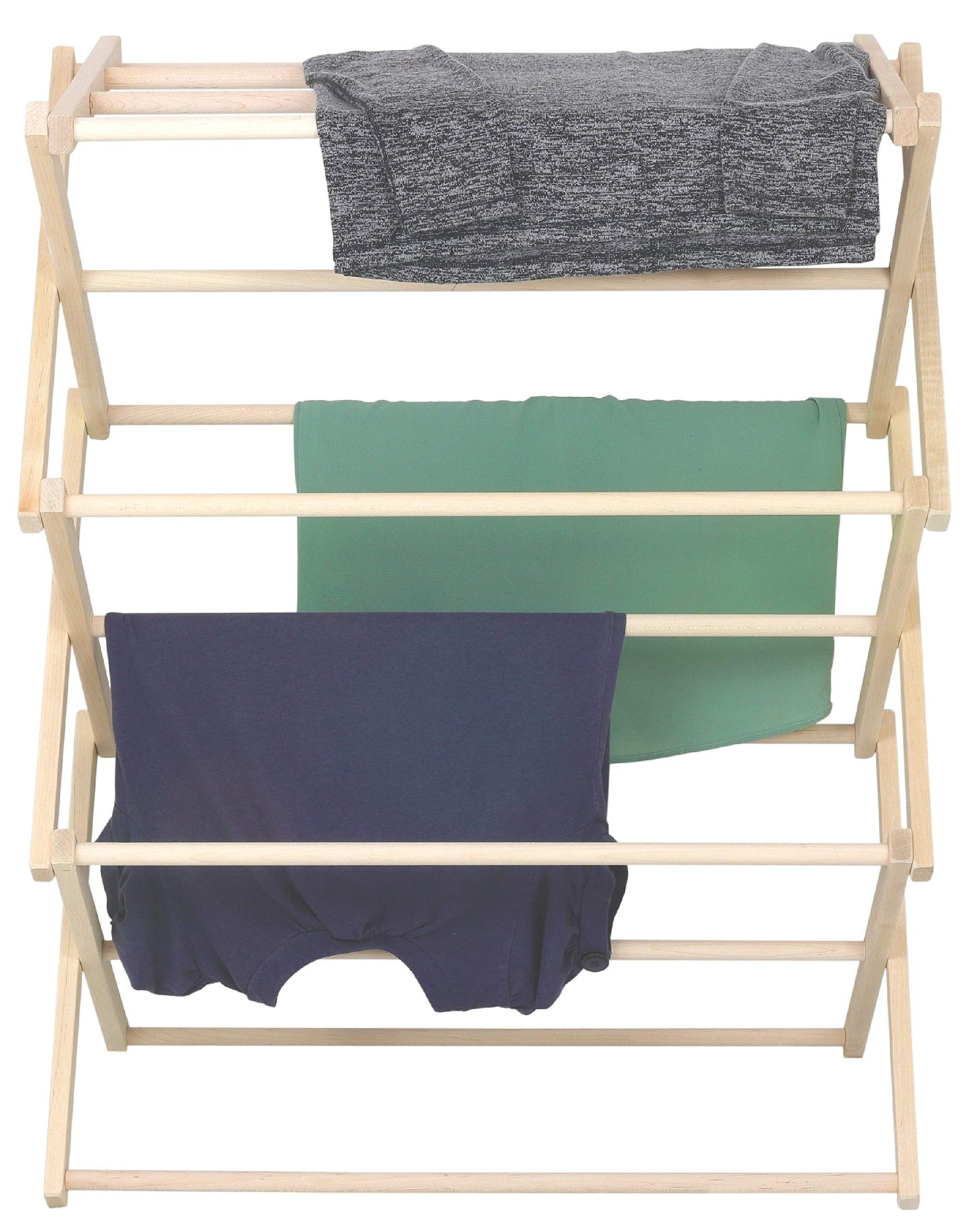 Pennsylvania Woodworks Premium American Maple Clothes Drying Rack - Handcrafted in Pennsylvania - Solid Wood Construction, Collapsible, Eco-Friendly Laundry Solution (Medium)