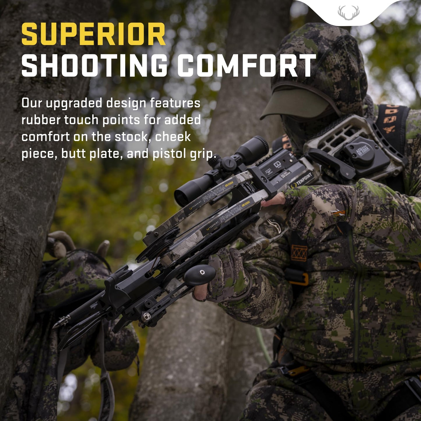 TenPoint Phantom De-Cock, Moss Green - 400 FPS - Our Lightest Reverse Draw Crossbow Ever - Equipped with Pro-View 400 Lighted Scope + ACUdraw De-Cock System
