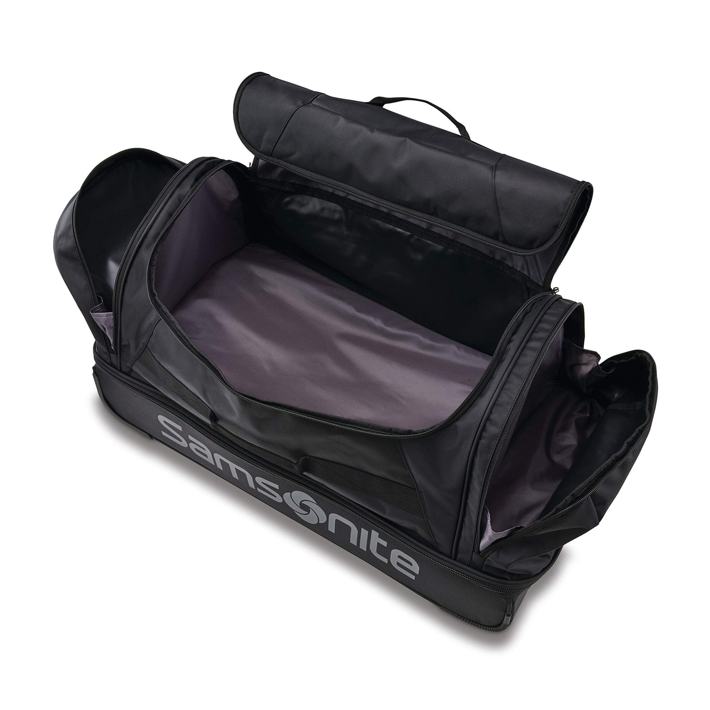 Samsonite Andante 2 Wheeled Duffel Bag – 22-Inch Durable Rolling Luggage with Inline Skate Wheels, Push-Button Handle & Spacious Compartments – Travel-Friendly and Lightweight - All Black