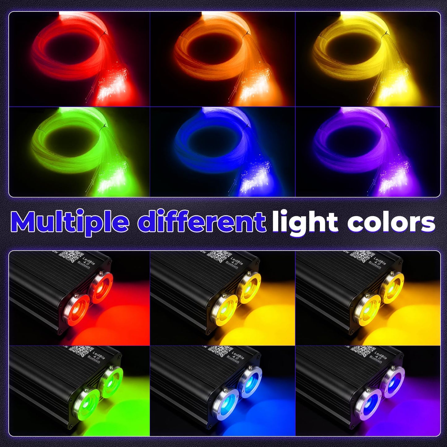 GEARPASS 36W Headliner Light Kit, Twinkle Star Lights for Car Decor 1000pcs*0.03in*9.8ft/3m, Fiber Optic Star Ceiling Lights APP/Remote Control for Car Roof Home Ceiling