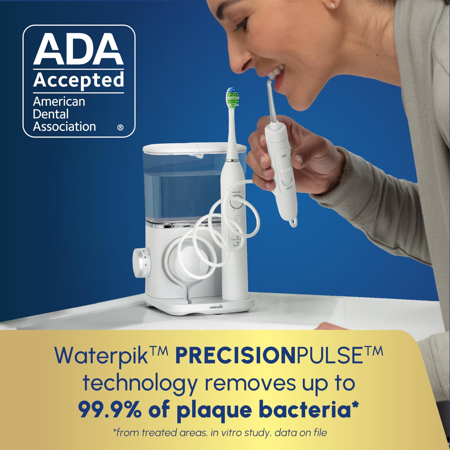 Waterpik Sensonic Complete Care Water Flosser and Rechargeable Electric Toothbrush Combo Set for Teeth Cleaning and Flossing, CC-04, White, Packaging May Vary