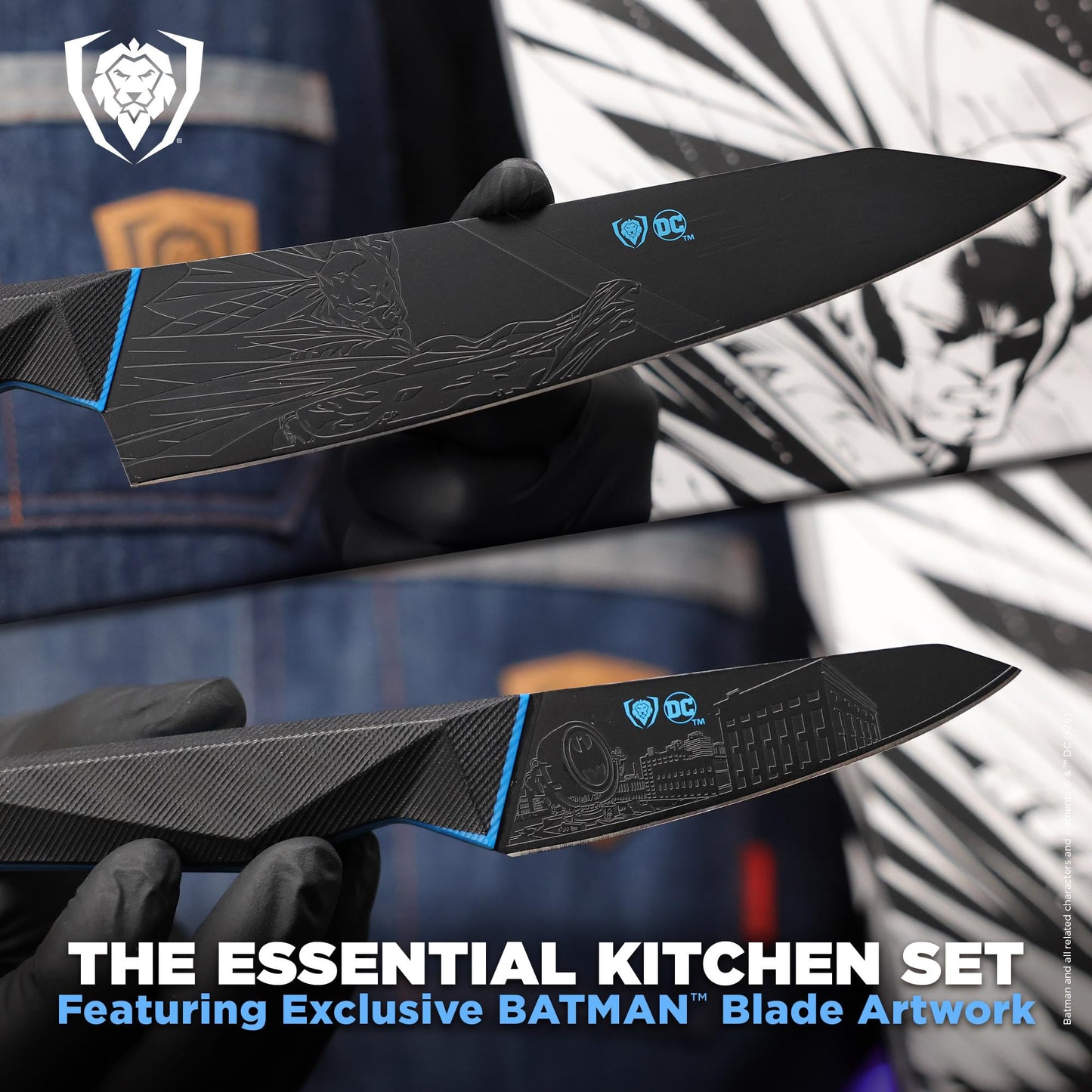 Dalstrong Knife Set - 2 Piece - BATMAN™ Shadow Black Edition - 8" Chef Knife 3.75" Paring Knife - High Carbon 7Cr17MoV Steel - Black Titanium Kitchen Knife - Collection Item - G10 Handle - Sheath