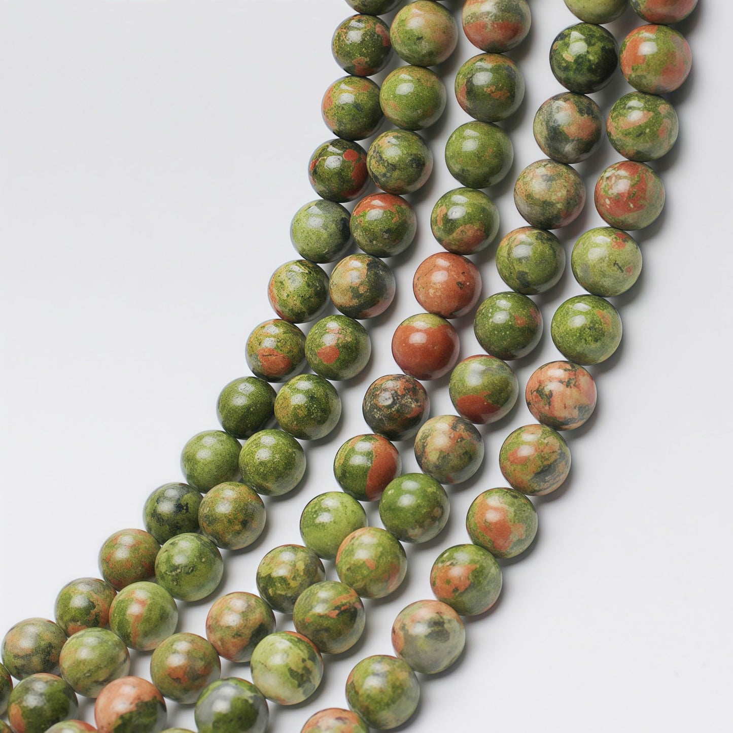 MJDCB Natural Stone Beads Unakite Round Loose Spacer Beads 15'' 4m 6m 8m 10mm 12m for Jewelry Making (6mm)