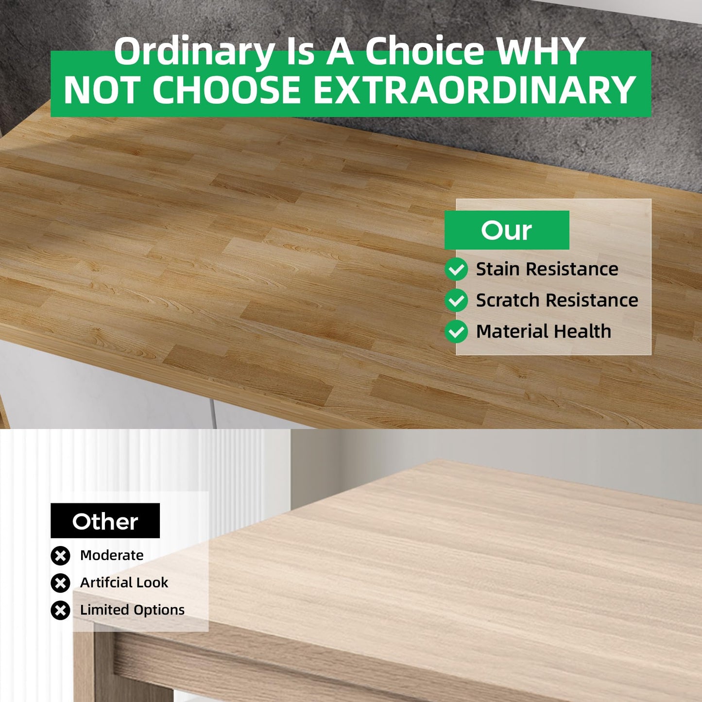 Butcher Block Countertop Wood Tabletop - Premium 4ft Solid Hardwood Plank for DIY Kitchen Island, Countertop, Coffee Bar and Desk with Natural Unfinished Birch Finish, 50"x25"x1.5"