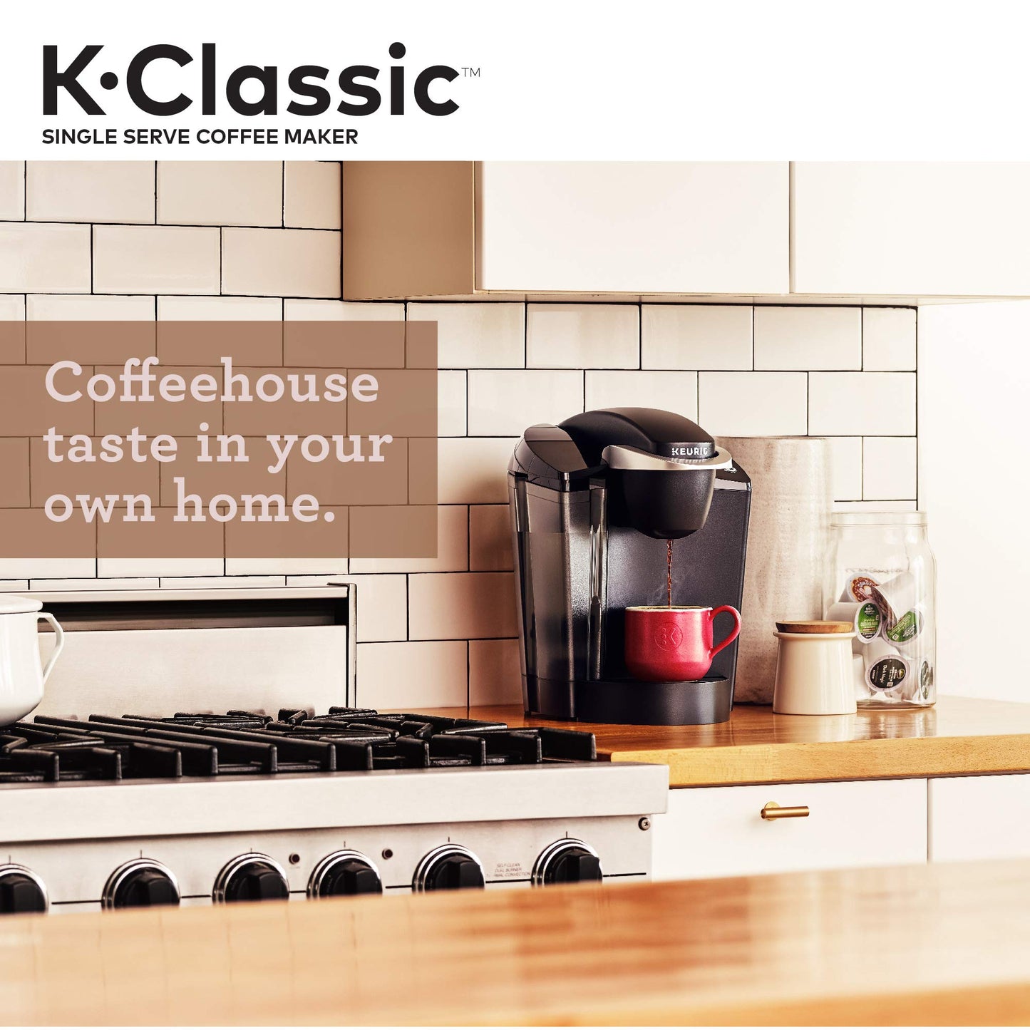 Keurig K-Classic Single Serve Coffee Maker with Eight O'Clock The Original Medium Roast, 32 K-Cup Pods