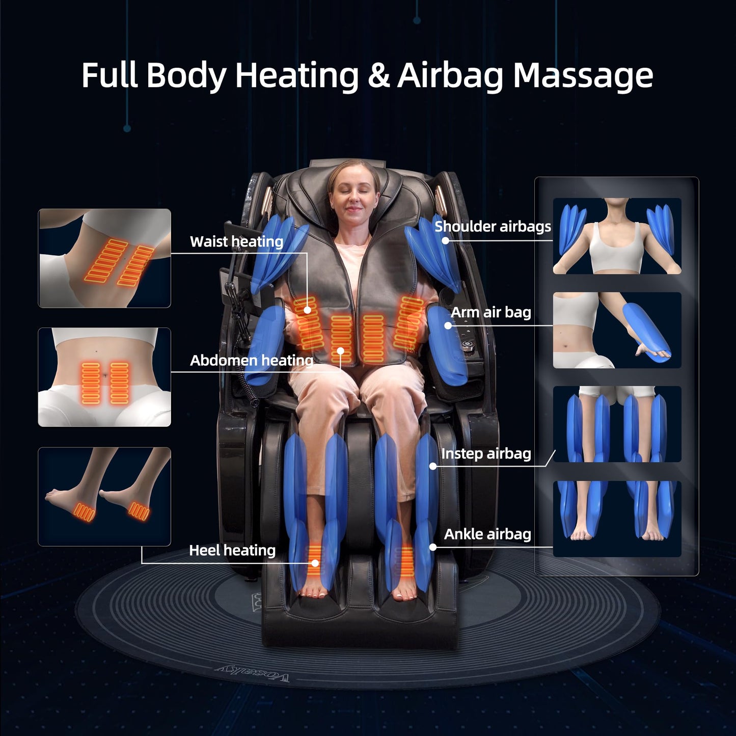 4D Massage Chair Full Body Zero Gravity SL-Track Real Relax Massage Chair Recliner-Shiatsu,Heat,Calf-Extension,20-Massage Technique,Thai Yoga Stretch,Foot Roller,AI Voice,Touch Screen,Wireless Charge