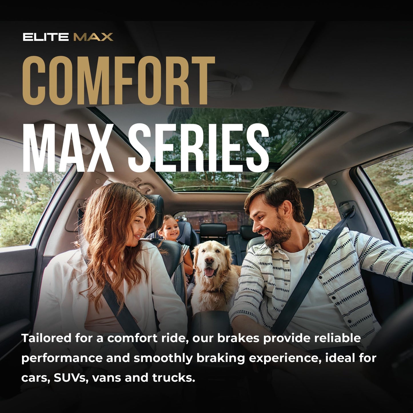 MAX Advanced Brakes - Front Brake Kit For 2013-2021 Honda Civic, 2003-2017 Honda Accord| Carbon Ceramic Brake and Rotor Kit| Daily Driving Geomet Coated OE Brake Rotors