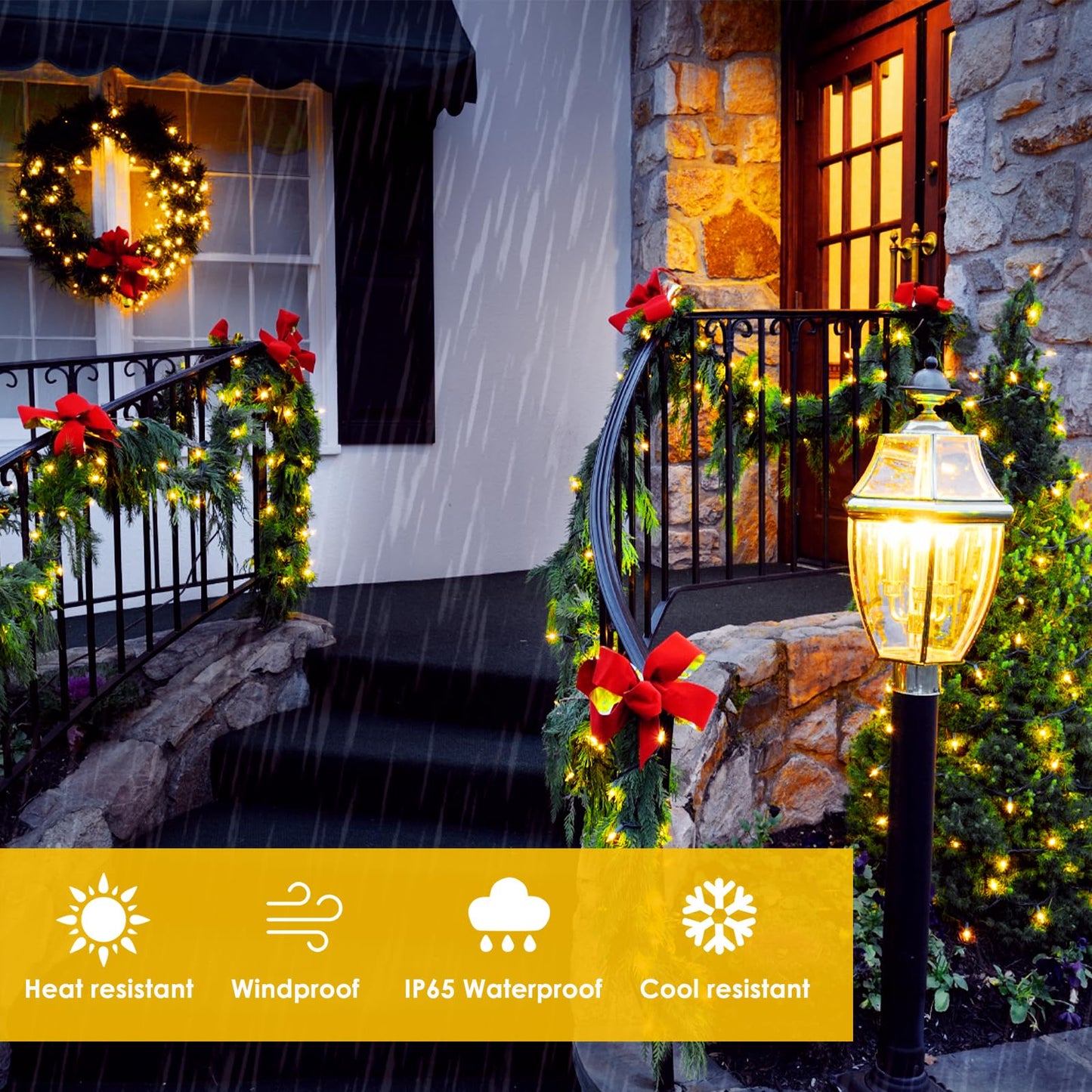 Extra-Long 144FT Solar String Lights for Outside, 2 Pack 400LED Solar Christmas Lights Outdoor, Waterproof Copper Wire with 8 Modes Twinkle Fairy Lights for Tree Garden Party Xmas Decor (Warm White)