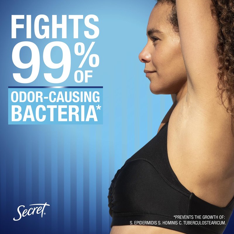 Secret Outlast Antiperspirant Deodorant for Women, 72hr Sweat & Odor Protection, PH Balancing Minerals, Invisible Solid, Completely Clean Scent, 2.6 oz