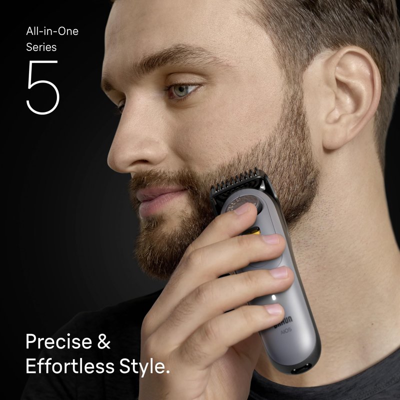 Braun Series 5 All-in-One Beard & Body Grooming Kit for Men, Cordless Trimmer, Hair Clippers & Shaver for Face, Hair & Body with Smooth Shave Head, AIO 5510
