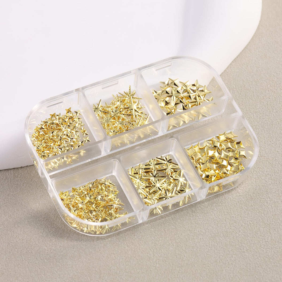 Star Nail Charms for Nails Art, 3D Gold Mixed Styles Stars Metallic Studs Rivets and Small Round Caviar Beads with Tweezers, Nail Jewelry Decorations Manicure Supplies Accessories for DIY Craft