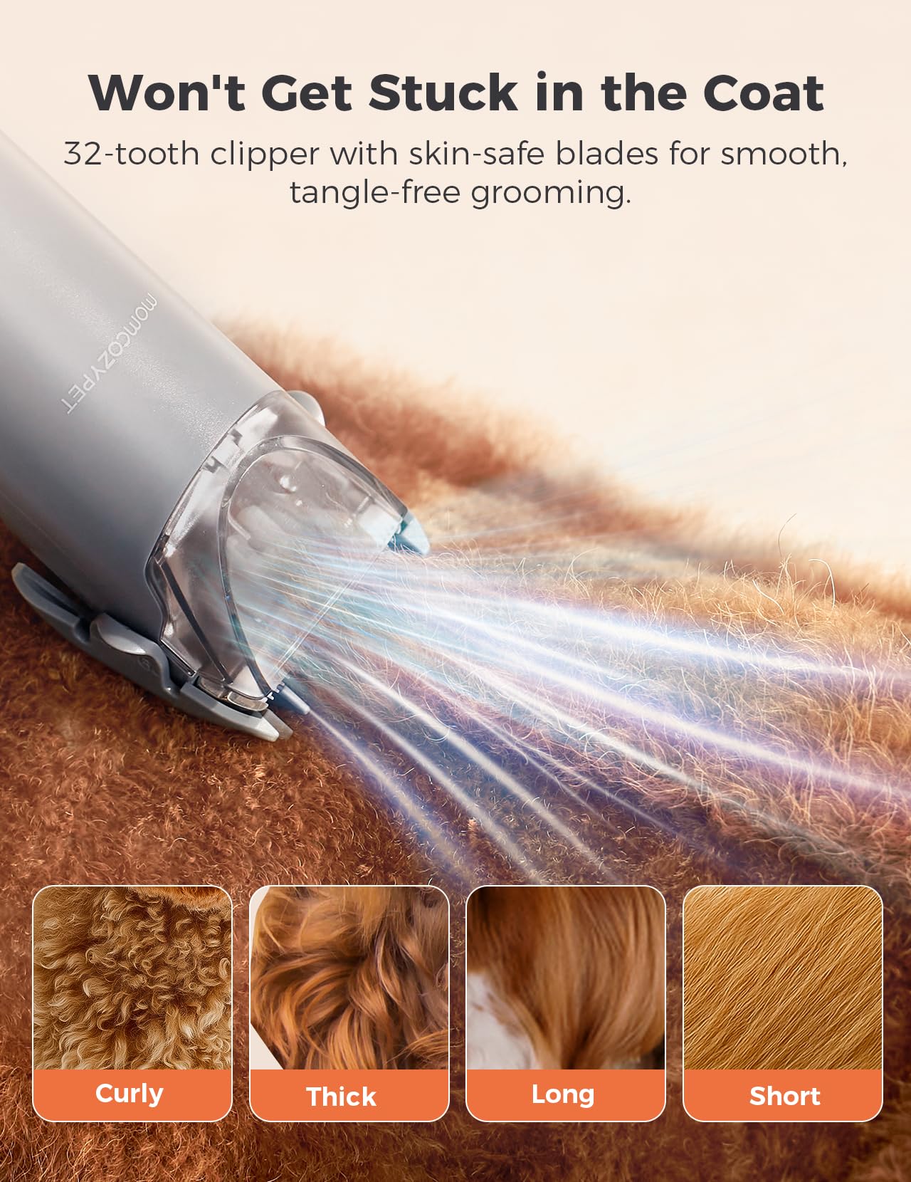 MomcozyPet Dog Grooming Kit, FurEase Dog Grooming Vacuum with Dog Clippers for Grooming, 13000Pa Powerful Dog Vacuum for Shedding Grooming with 5 Pet Grooming Tools