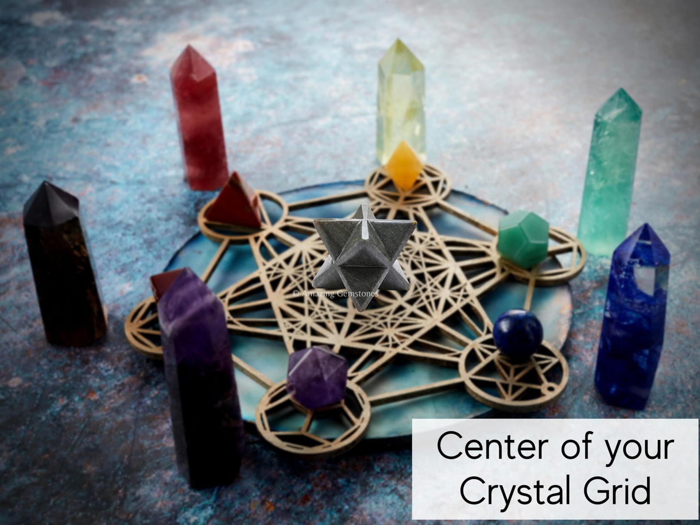 Amazing Gemstone Blue Aventurine Merkaba Crystal - 1.5 Inches Metaphysical Merkaba Star for Meditation - Energetic Tetrahedron Crystal and Healing Stones for Spiritual Growth and Healing (35-40mm)