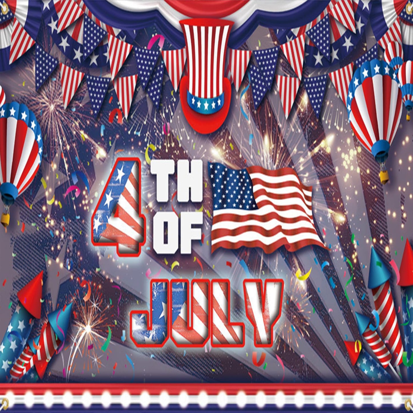 24Pcs Independence Day Press on Nails Short Oval Shaped Star Patriotic Fake Nail USA Flag Red White Stripes Pattern Design 4th of July Glossy Artificial Fingernails Holiday Glue on Nails for Women