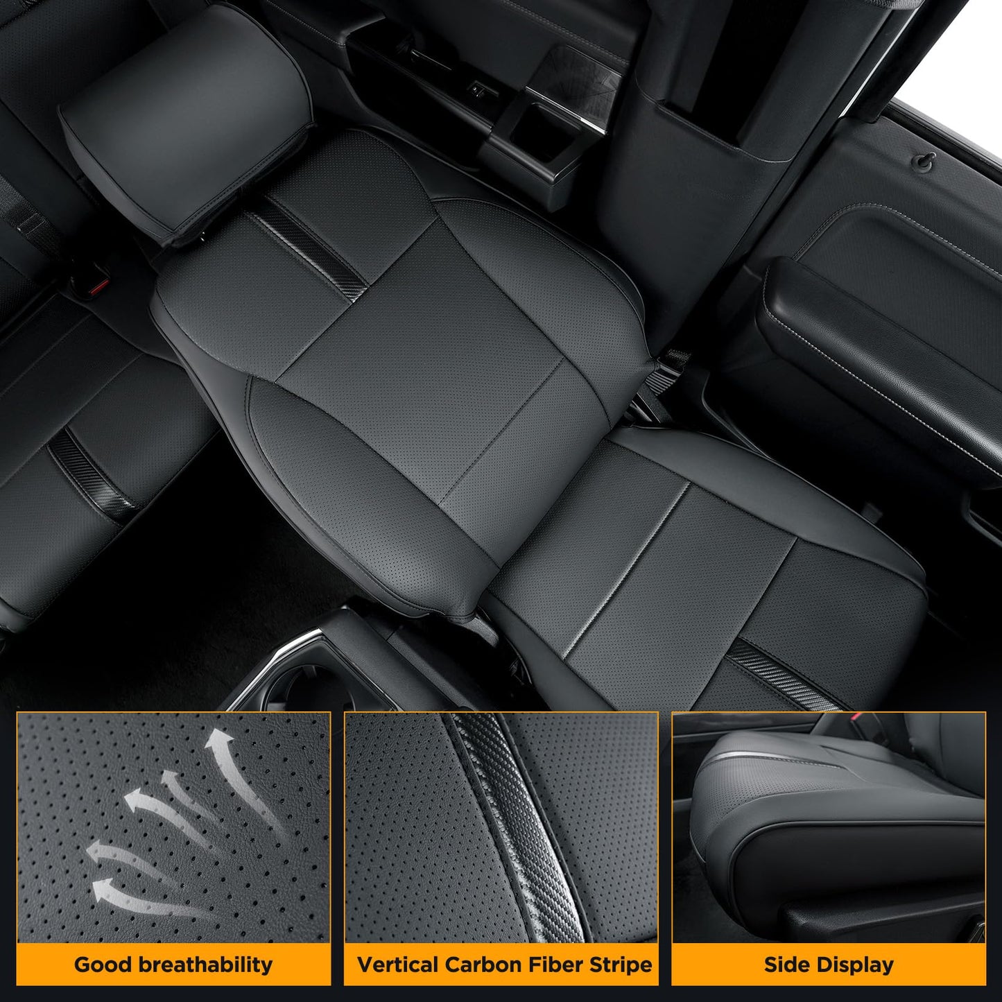 Super Cover® for Ford F150 Seat Covers,for 2015-2023 2024 2025 for F150 Leather Truck Seat Cover,for F150 Accessories 2016 2017 2018 2019 2020 2021 2022,Only Fit for XL/XLT 1st Row Bucket Seat