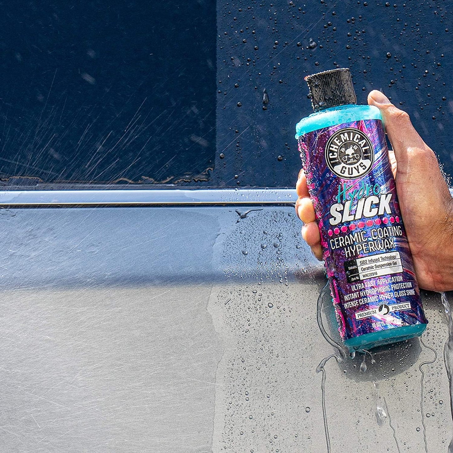 Chemical Guys HydroSlick Intense Gloss SiO2 Ceramic Coating HyperWax - High Shine and Long-Lasting Protection, Ceramic Coating for Cars, Safe for Trucks, SUVs, Motorcycles, RVs, and More - 16 fl oz